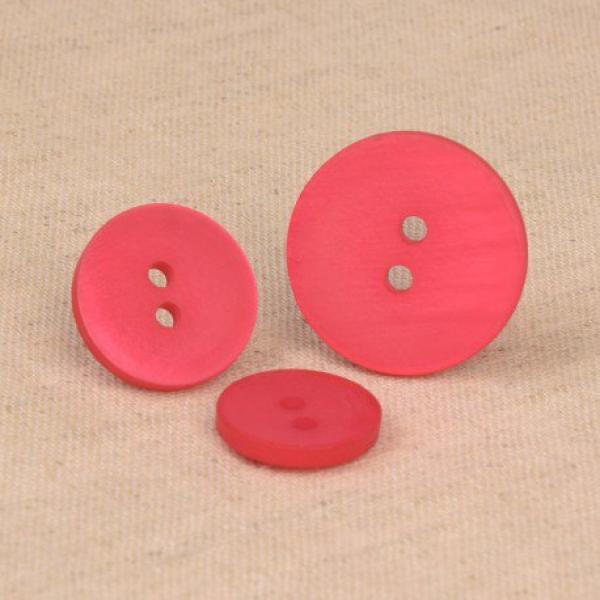 Kunststoffknopf in Pink seidenmatt, 15 mm Durchmesser